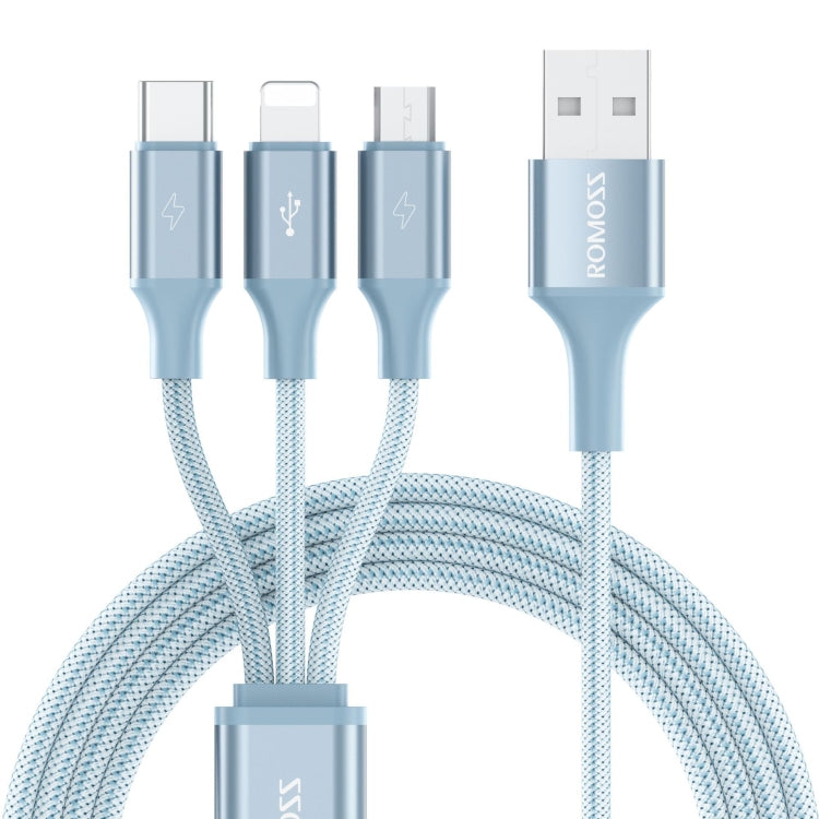 ROMOSS CB25 3 In 1 3.5A  8 Pin + Micro USB + Type C/USB-C Cable 1.5m(Star Blue) - Multifunction Cable by ROMOSS | Online Shopping South Africa | PMC Jewellery | Buy Now Pay Later Mobicred