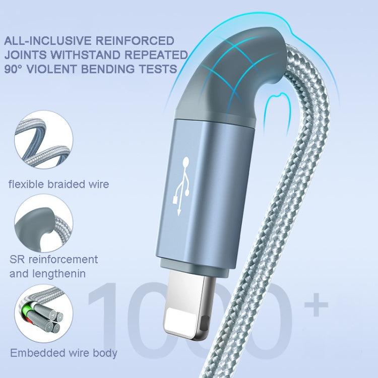 ROMOSS CB25 3 In 1 3.5A  8 Pin + Micro USB + Type C/USB-C Cable 1m(Blue) - Multifunction Cable by ROMOSS | Online Shopping South Africa | PMC Jewellery | Buy Now Pay Later Mobicred