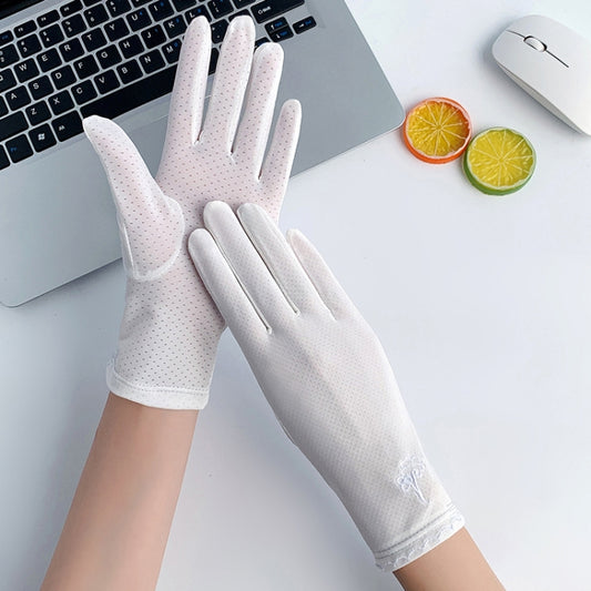 Free Code Summer Sunscreen Anti-ultraviolet Ice Silk Thin Gloves(White) - Safety Gloves by PMC Jewellery | Online Shopping South Africa | PMC Jewellery | Buy Now Pay Later Mobicred