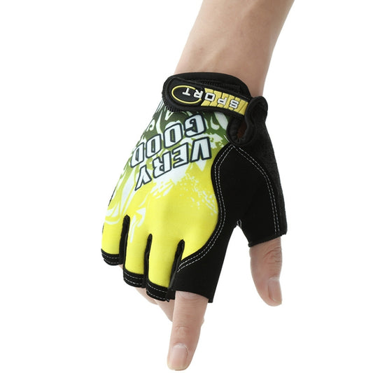 1pair Outdoor Sports Light and Breathable Summer Non-slip Fitness Half-finger Gloves(Yellow) - Cycling Gloves by PMC Jewellery | Online Shopping South Africa | PMC Jewellery | Buy Now Pay Later Mobicred