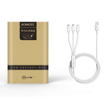 ROMOSS CB251N 66W 8 Pin + USB-C/Type-C + Micro USB 3 In 1 Charging Data Cable (1.8m ) - Multifunction Cable by ROMOSS | Online Shopping South Africa | PMC Jewellery | Buy Now Pay Later Mobicred