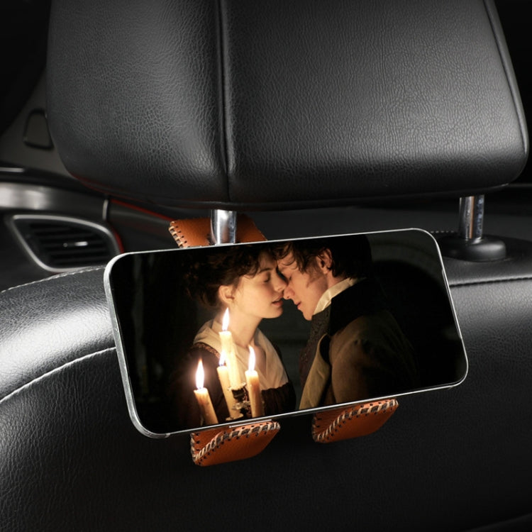 Car Double Hook Stainless Steel Rear Headrest Mobile Phone Holder(Red) - Auto Fastener & Clips by PMC TechLife | Online Shopping South Africa | PMC TechLife | Buy Now Pay Later Mobicred