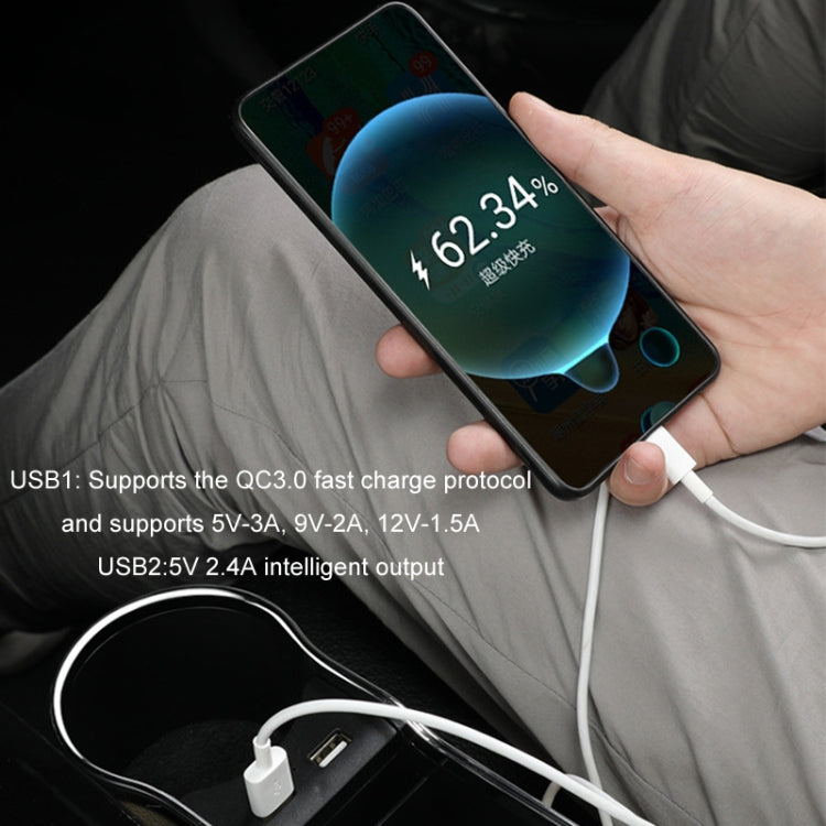 Car Seat Gap Storage Box Multifunctional Mobile Phone USB Charger, Color: QC3.0 Red - Stowing Tidying by PMC TechLife | Online Shopping South Africa | PMC TechLife | Buy Now Pay Later Mobicred
