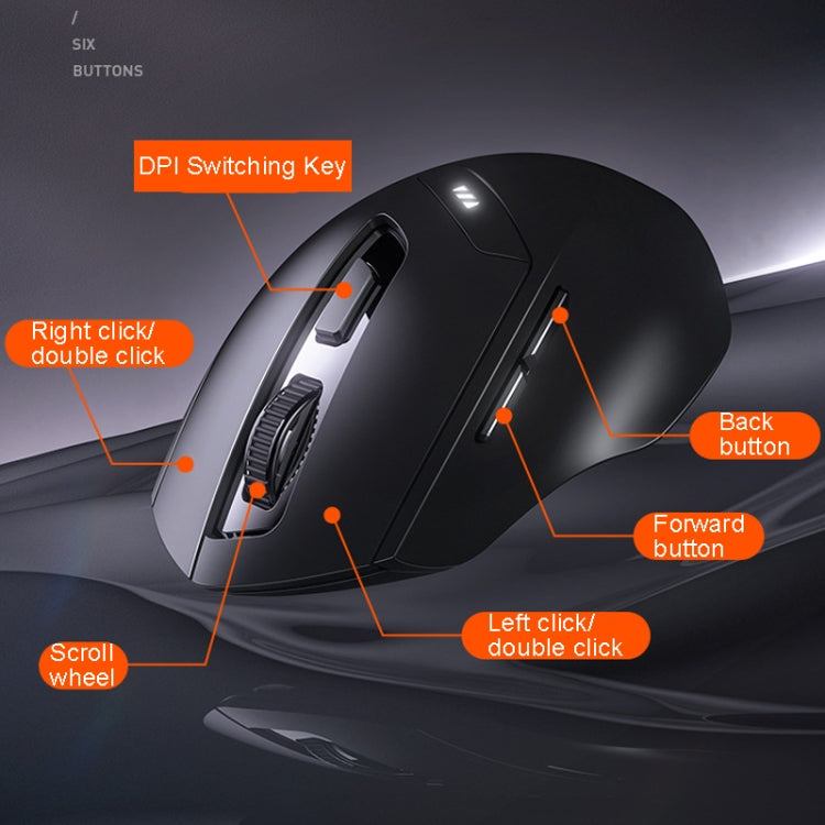 Inphic DR01 Bluetooth 3 Mode Wireless Mouse Charging Quiet Office Game Laptop Computer Home Use(Black) - Wireless Mice by Inphic | Online Shopping South Africa | PMC Jewellery | Buy Now Pay Later Mobicred