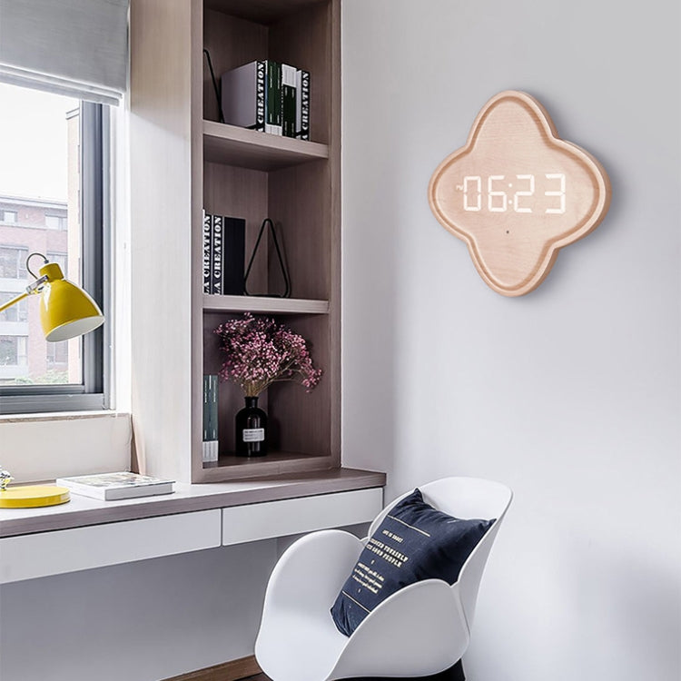 G236 LED Digital Display Flower Shape Living Room Wall Clock(Cotton Linen) - Wall Clock by PMc TechLife | Online Shopping South Africa | PMc TechLife | Buy Now Pay Later Mobicred