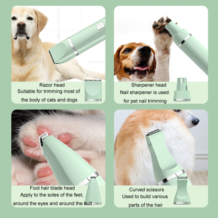 Pet Shaver Cat Dog Paw Hair Clipper Electric Fader, Color: 4 in 1 Green - Electric Clipper by PMC Jewellery | Online Shopping South Africa | PMC Jewellery