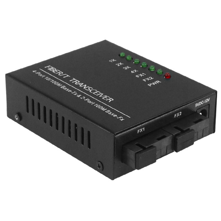 2 Fiber Port & 4 LAN Port 10/100M Ethernet Switch Fiber Optic Switch - Fiber Receiver by PMC Jewellery | Online Shopping South Africa | PMC Jewellery | Buy Now Pay Later Mobicred