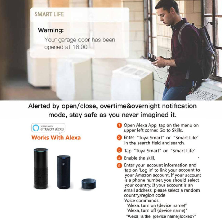 Tuya APP Remote Control WIFI Smart Garage Door Controller, Specification: EU Plug - free shipping - PMC TechLife - Order now!