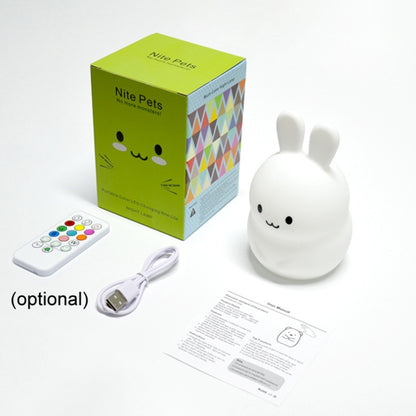 Rabbit Silicone Pat Night Light Children Gift Color Changing Lamp, Specification: Charging - Night Lights by PMC Jewellery | Online Shopping South Africa | PMC Jewellery | Buy Now Pay Later Mobicred