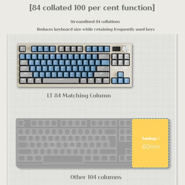 LANGTU LT84 Mechanical Luminous Keyboard, Style: Wireless Tri-Mode RGB Sea-Air Axis Pro (Nightfall) - Wireless Keyboard by LANGTU | Online Shopping South Africa | PMC Jewellery | Buy Now Pay Later Mobicred