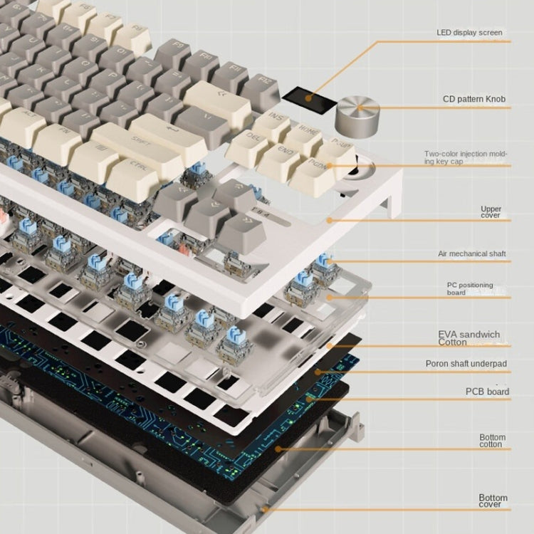 LANGTU LT84 Mechanical Luminous Keyboard, Style: Wired Single-mode Green Shaft (White) - Wired Keyboard by LANGTU | Online Shopping South Africa | PMC Jewellery | Buy Now Pay Later Mobicred