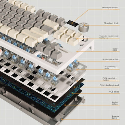 LANGTU LT84 Mechanical Luminous Keyboard, Style: Wired Single-mode Silver Gray Shaft (Nightfall) - Wired Keyboard by LANGTU | Online Shopping South Africa | PMC Jewellery | Buy Now Pay Later Mobicred