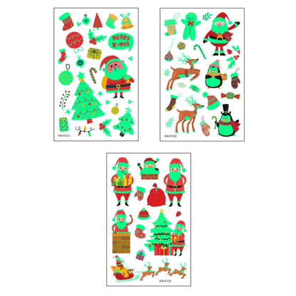 10pcs Christmas Glow Waterproof Cartoon Tattoo Sticker(WS-K122) - Others by PMC Jewellery | Online Shopping South Africa | PMC Jewellery