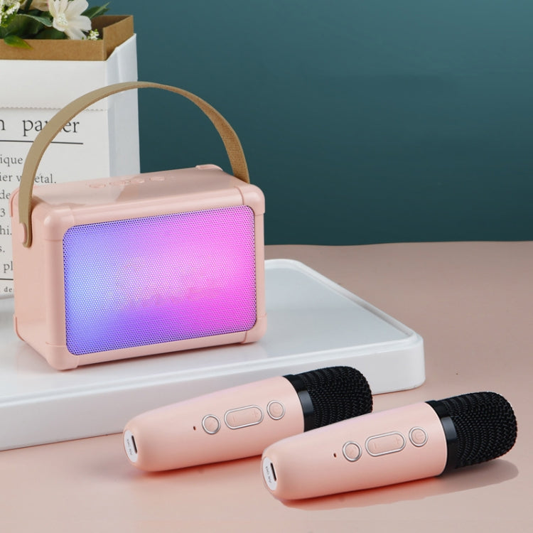 Portable RGB Lighting Effect Bluetooth Speaker Home Mini Karaoke Audio, Style: Single Microphone+Speaker(Pink) - Microphone by PMC TechLife | Online Shopping South Africa | PMC TechLife | Buy Now Pay Later Mobicred