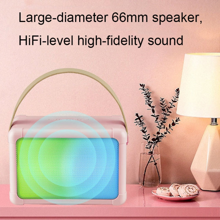 Portable RGB Lighting Effect Bluetooth Speaker Home Mini Karaoke Audio, Style: Dual Microphone+Speaker(Pink) - Microphone by PMC TechLife | Online Shopping South Africa | PMC TechLife | Buy Now Pay Later Mobicred