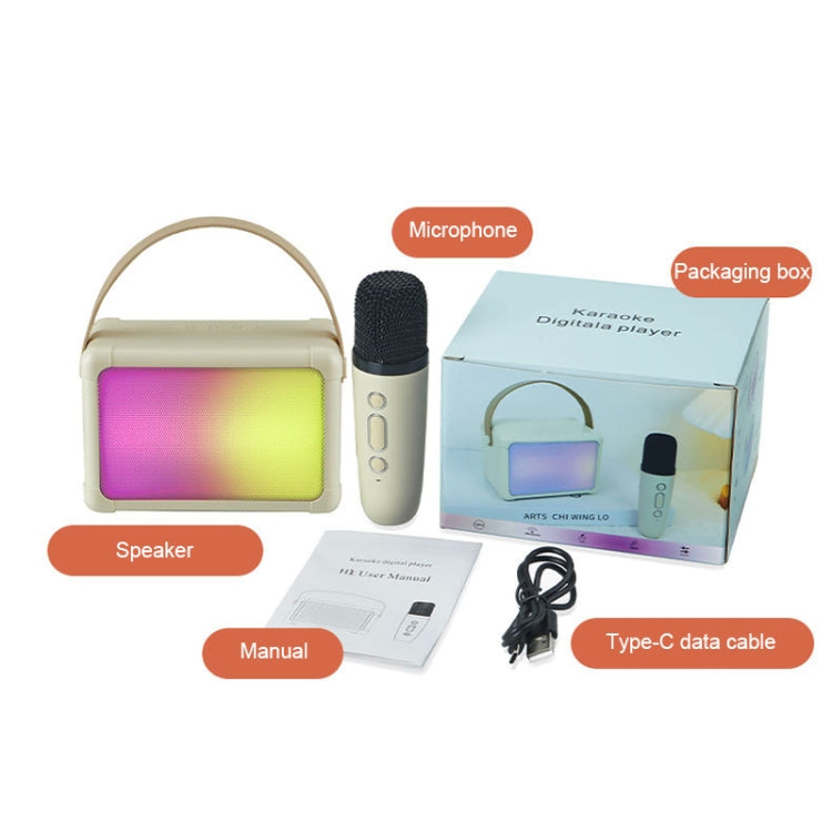 Portable RGB Lighting Effect Bluetooth Speaker Home Mini Karaoke Audio, Style: Single Microphone+Speaker(Pink) - Microphone by PMC TechLife | Online Shopping South Africa | PMC TechLife | Buy Now Pay Later Mobicred
