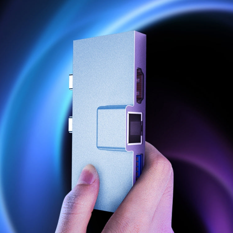 For Surface Pro 8 / 9 / X Dual Type-C Computer Expansion Hub 7 In 1 Docking Station - USB HUB by PMC Jewellery | Online Shopping South Africa | PMC Jewellery | Buy Now Pay Later Mobicred