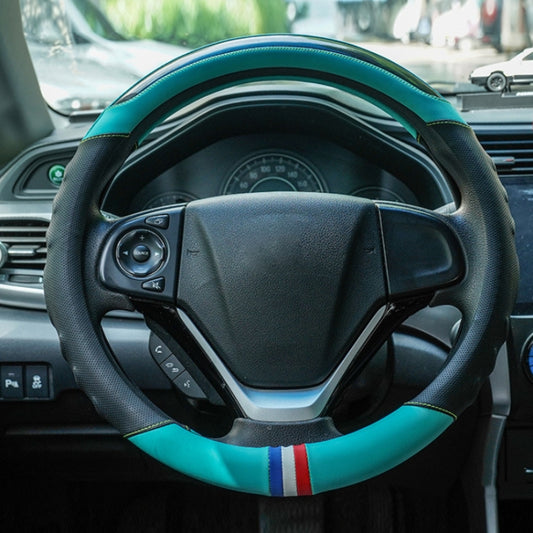 38cm Microfiber Leather Sports Colorful Car Steering Wheel Cover, Color: Green(D Type) - Steering Wheel Accessories by PMC Jewellery | Online Shopping South Africa | PMC Jewellery | Buy Now Pay Later Mobicred