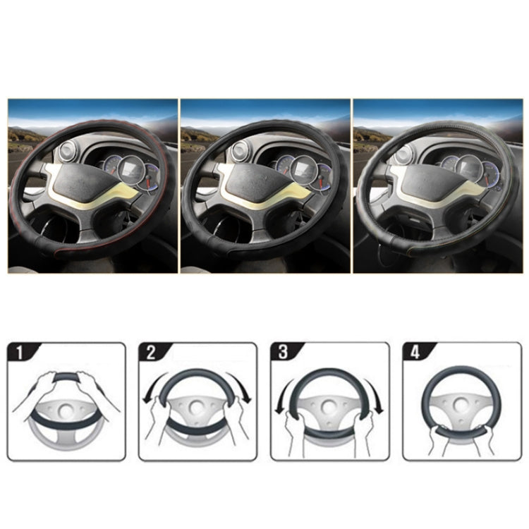 45cm Leather Truck Steering Wheel Cover(Black Red Line) - Steering Wheel Accessories by PMC TechLife | Online Shopping South Africa | PMC TechLife | Buy Now Pay Later Mobicred