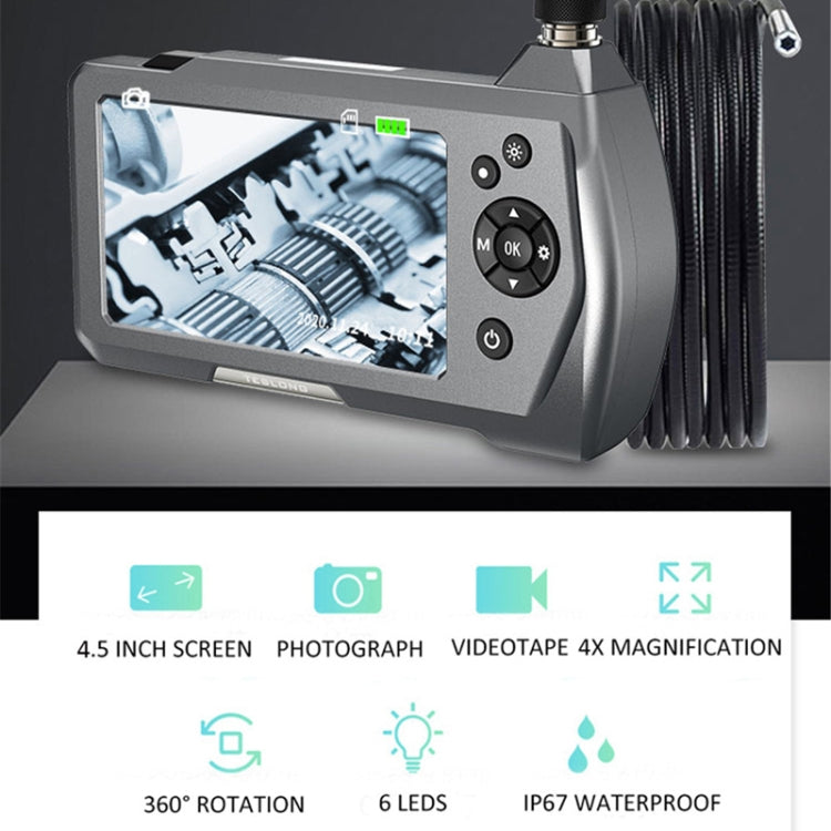TESLONG NTS450A 4.5-inch Screen Industrial Handheld Endoscope with Light, Speci: 7.6mm Lens-5m - free shipping - PMC TechLife - Order now!