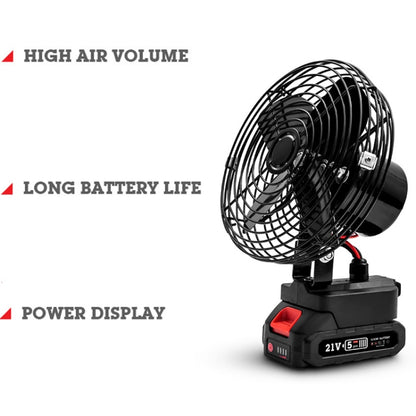 HILDA Portable Powerful Fan Outdoor Hair Dryer, With US Plug Adaptor, Style: 6 inch With 2 Battery(3000mAh) - Electric Fans by HILDA | Online Shopping South Africa | PMC Jewellery | Buy Now Pay Later Mobicred