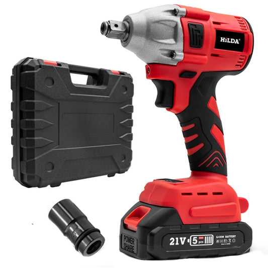 HILDA Motorized Wrenches Lithium Repair Parts With 22mm Socket, US Plug, Model: Red With 1 Battery+1 Charger(1500mAh) - Screws by HILDA | Online Shopping South Africa | PMC Jewellery | Buy Now Pay Later Mobicred