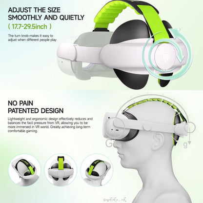 EasySMX Q20 For Meta Quest 2 VR Headsets Adjustable Head Strap With Adaptive Head Pads(Black) - VR Accessories by PMC Jewellery | Online Shopping South Africa | PMC Jewellery | Buy Now Pay Later Mobicred