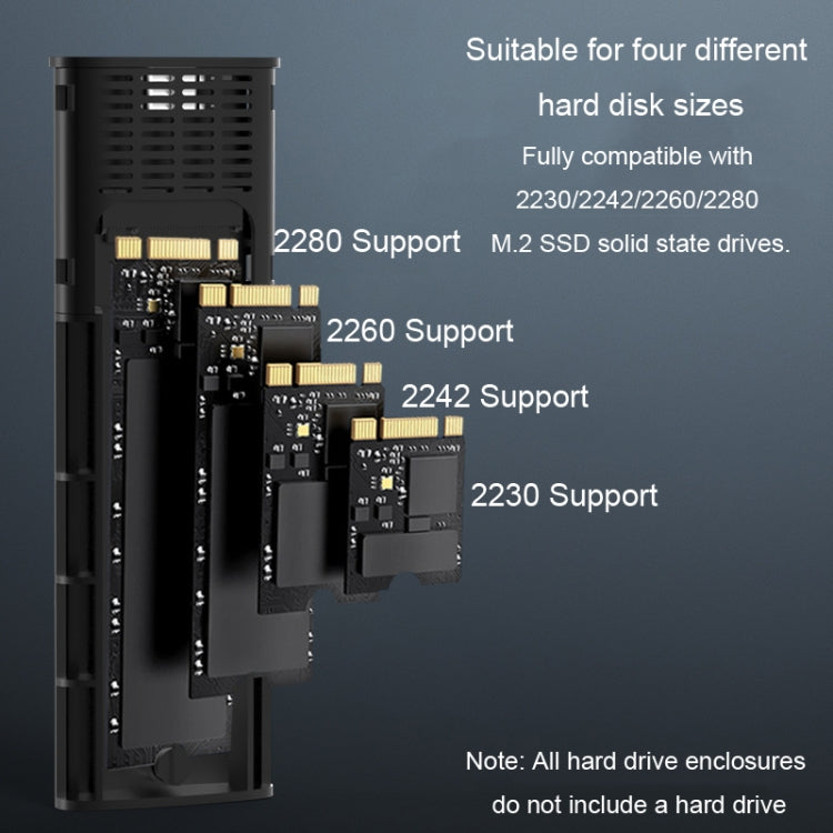 Blueendless 2810 General Dual Protocol Wiring C-A M.2 Mobile Hard Disk Case SSD External Solid Hard Drive Enclosure Box - HDD Enclosure by Blueendless | Online Shopping South Africa | PMC Jewellery | Buy Now Pay Later Mobicred
