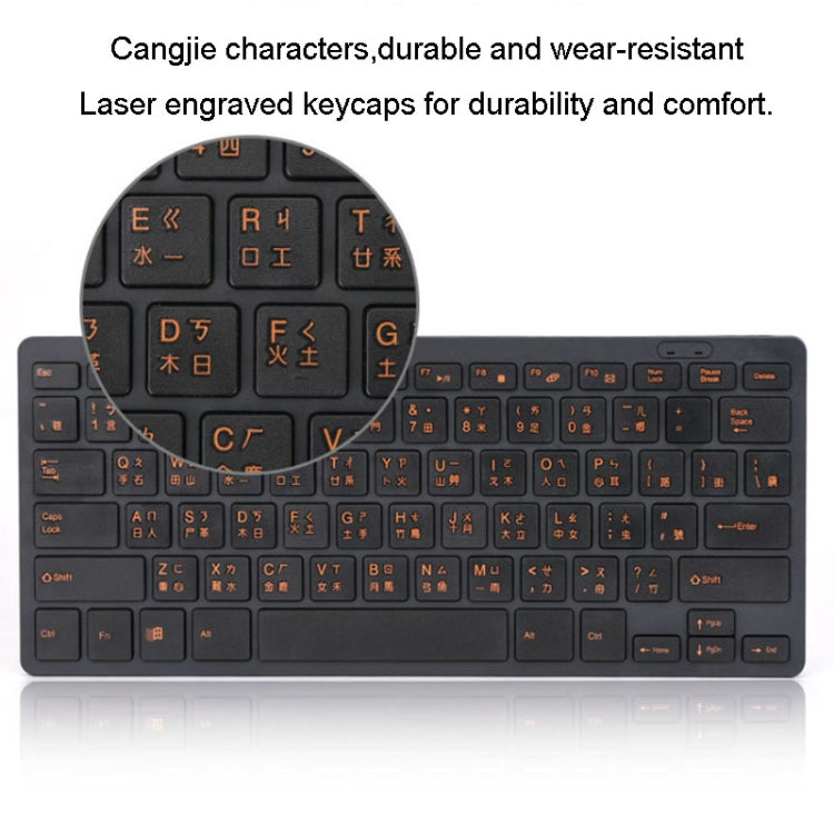 Cangjie Code Keyboard Traditional Chinese Annotated Wireless Keyboard 2.4G Wireless Connection Keyboard(Black) - Wireless Keyboard by PMC Jewellery | Online Shopping South Africa | PMC Jewellery