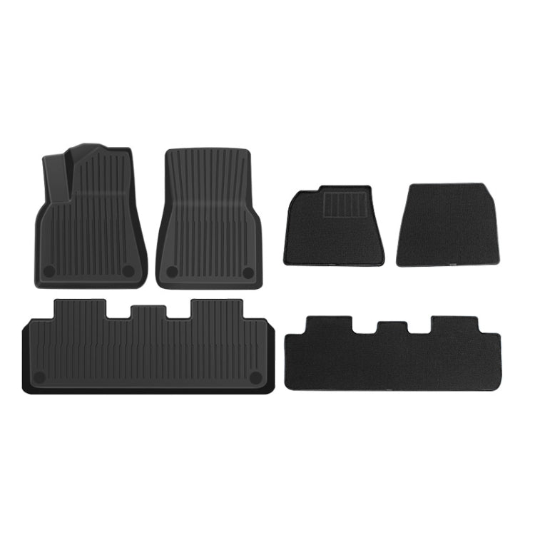 6pcs /Set For Tesla Model Y Double Layer TPE Injection Car Foot Mats Interior Accessories - Seat Accessories by PMC Jewellery | Online Shopping South Africa | PMC Jewellery | Buy Now Pay Later Mobicred