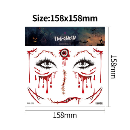 10pcs Halloween Scar Waterproof Tattoo Sticker Simulated Face Horror Stickers, Pattern: RM-046 - Stickers by PMC Jewellery | Online Shopping South Africa | PMC Jewellery