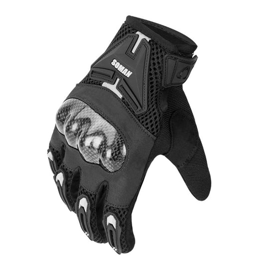 SOMAN Motorcycle Riding Anti-fall Breathable Anti-slip Carbon Fiber Gloves, Size: M(Black) - Locomotive Gloves by SOMAN | Online Shopping South Africa | PMC Jewellery | Buy Now Pay Later Mobicred