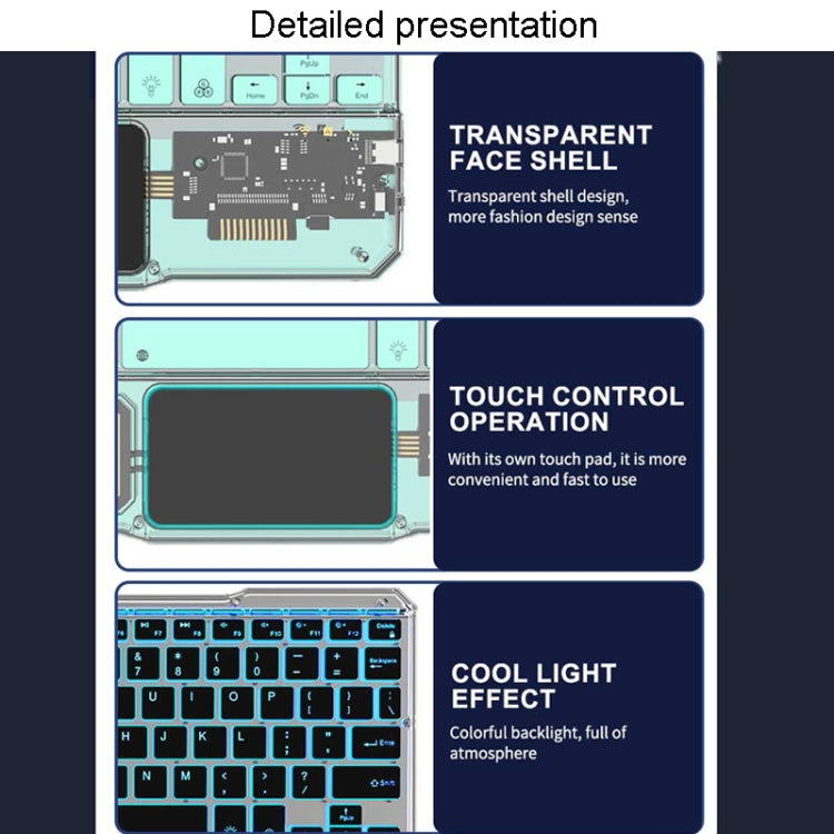 KB-333 RGB Backlit Wireless Bluetooth Keyboard Cell Phone Tablet Laptop Compatible Keypad(White) - Universal Keyboard by PMC TechLife | Online Shopping South Africa | PMC TechLife