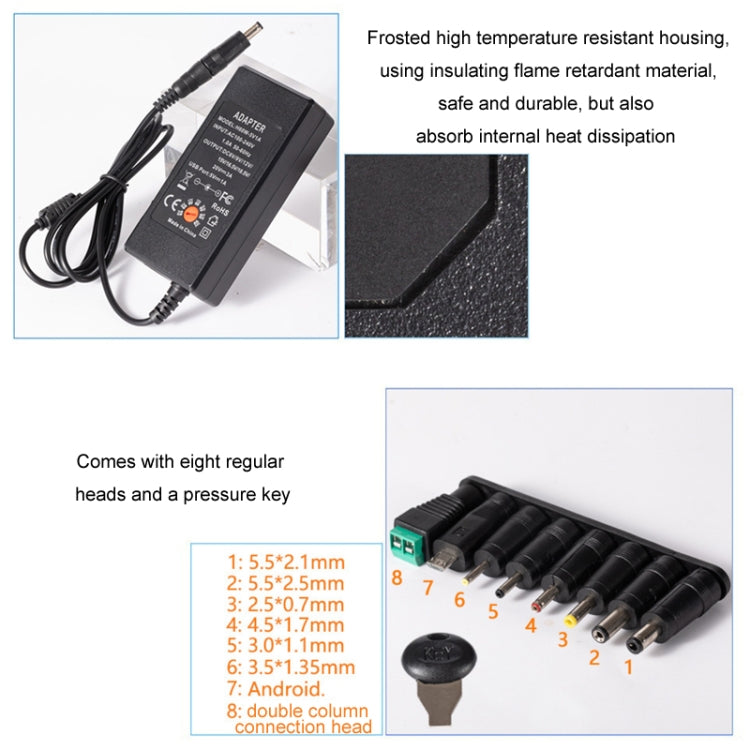 65W 6-20V Adjustable 3A DC Power Adapter Charger, Specification: UK Plug Small - Universal Power Adapter by PMC Jewellery | Online Shopping South Africa | PMC Jewellery | Buy Now Pay Later Mobicred