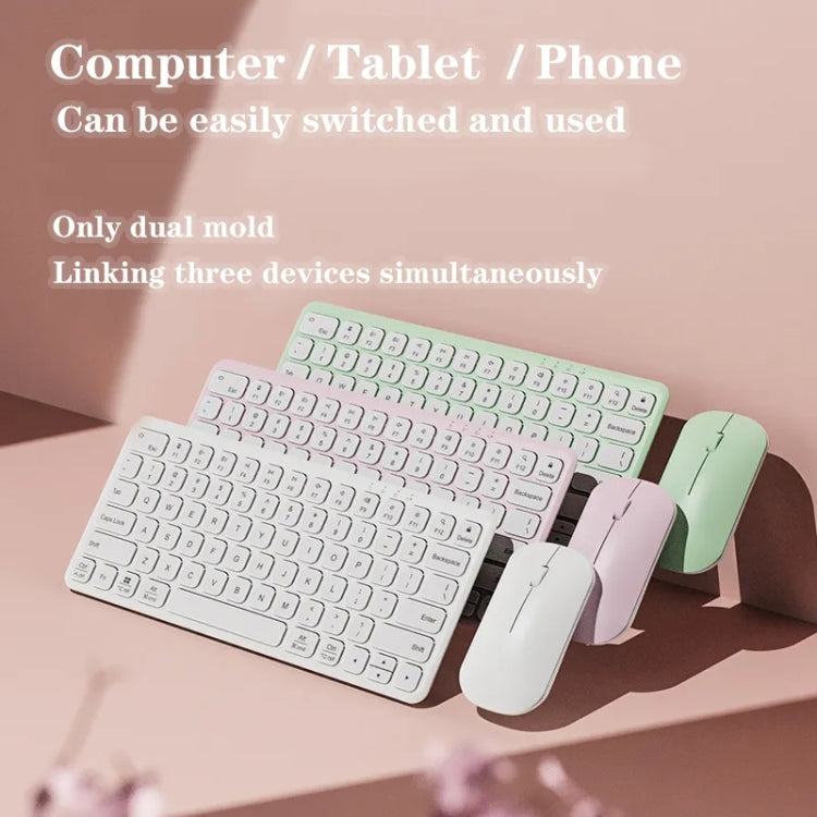 B087 2.4G Portable 78 Keys Dual Mode Wireless Bluetooth Keyboard And Mouse, Style: Keyboard Mouse Set Pink - Wireless Keyboard by PMC Jewellery | Online Shopping South Africa | PMC Jewellery | Buy Now Pay Later Mobicred