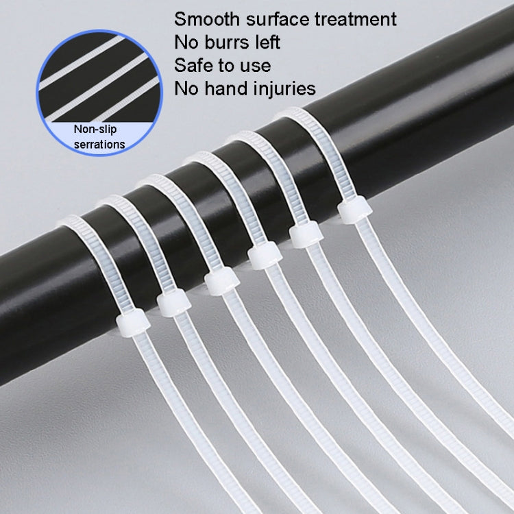 100pcs /Pack 8x600mm National Standard 7.6mm Wide Self-Locking Nylon Cable Ties Plastic Bundle Cable Ties(White) - free shipping - PMC Jewellery - Order now!