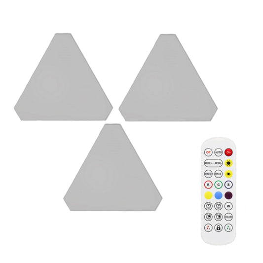 3pcs /Set Triangle Splicing Intelligent Sound Control Quantum Light Atmosphere Lighting With Remote Control, US Plug(WiFi Model) - Novelty Lighting by PMC Jewellery | Online Shopping South Africa | PMC Jewellery | Buy Now Pay Later Mobicred