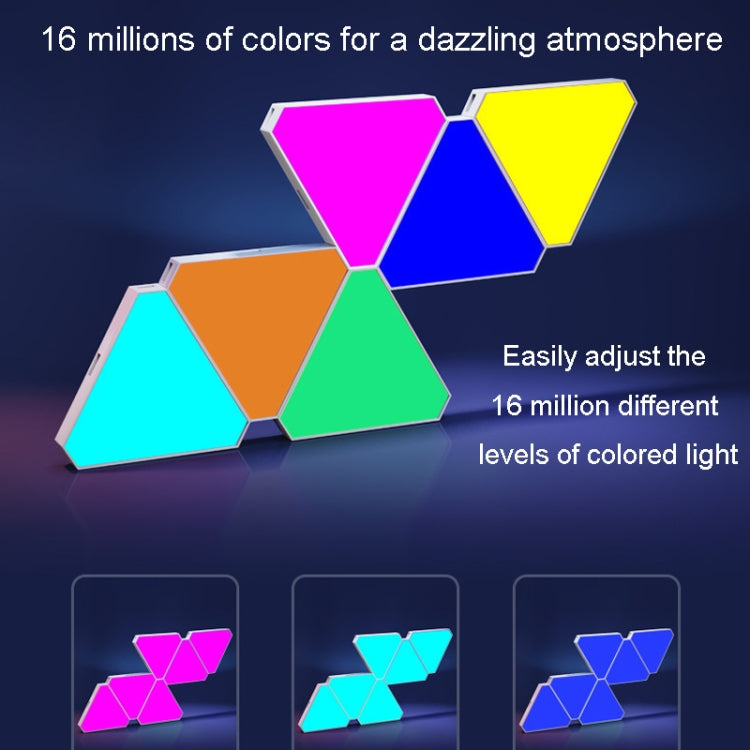 6pcs /Set Triangle Splicing Intelligent Sound Control Quantum Light Atmosphere Lighting With Remote Control, US Plug(Bluetooth Model) - Novelty Lighting by PMC TechLife | Online Shopping South Africa | PMC TechLife | Buy Now Pay Later Mobicred