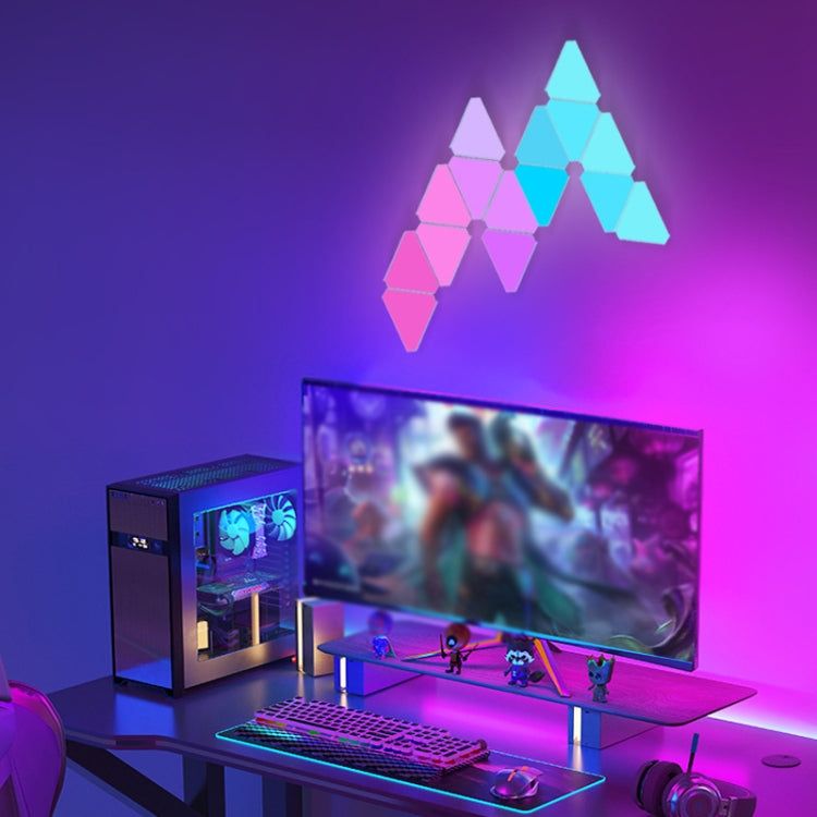 10pcs /Set Triangle Splicing Intelligent Sound Control Quantum Light Atmosphere Lighting With Remote Control, US Plug(Bluetooth Model) - Novelty Lighting by PMC TechLife | Online Shopping South Africa | PMC TechLife | Buy Now Pay Later Mobicred