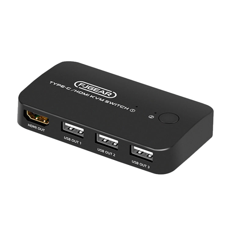 FJGEAR FJ-TYH201 Type-C / HDMI KVM Switch With Desktop Controller - free shipping - PMC Jewellery - Order now!