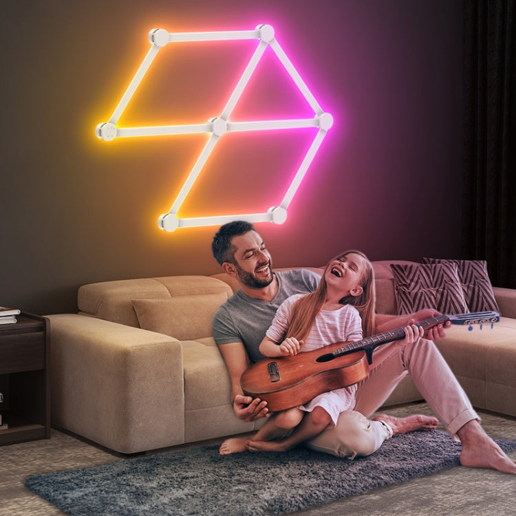 9pcs /Set LED WIFI Graffiti Bluetooth Smart Splicing Quantum Light DIY Atmosphere Lighting With Remote Control, US Plug(White) - Novelty Lighting by PMC TechLife | Online Shopping South Africa | PMC TechLife | Buy Now Pay Later Mobicred