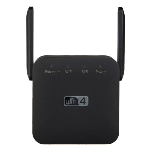 2.4G 300M Wi-Fi Amplifier Long Range WiFi Repeater Wireless Signal Booster EU Plug Black - Broadband Amplifiers by PMC Jewellery | Online Shopping South Africa | PMC Jewellery