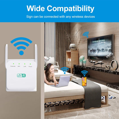 2.4G 300M Wi-Fi Amplifier Long Range WiFi Repeater Wireless Signal Booster US Plug Black - Broadband Amplifiers by PMC Jewellery | Online Shopping South Africa | PMC Jewellery | Buy Now Pay Later Mobicred