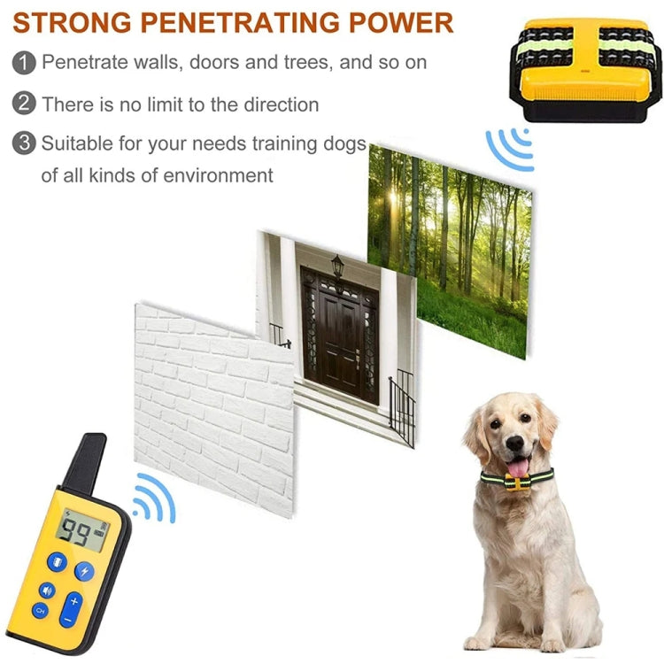 800m Remote Control Dog Trainer Stop Barker Electrical Shock Vibration Pet Collar(Black) - Training Aids by PMC TechLife | Online Shopping South Africa | PMC TechLife | Buy Now Pay Later Mobicred