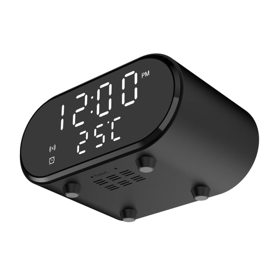 15W LED Mirror Wireless Charger Desktop Multifunctional Mini Clock(Black) - Wireless Charger by PMC Jewellery | Online Shopping South Africa | PMC Jewellery | Buy Now Pay Later Mobicred