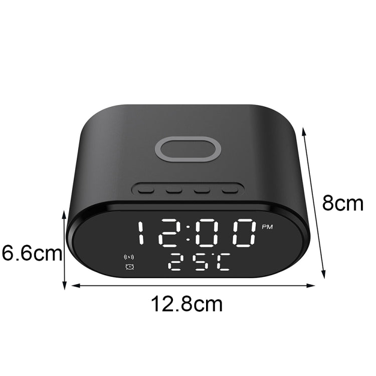 15W LED Mirror Wireless Charger Desktop Multifunctional Mini Clock(White) - free shipping - PMC Jewellery - Order now!