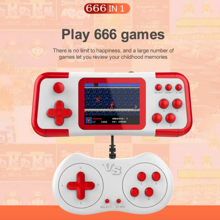 A12 3.0-Inch HD Colorful Screen Retro Handheld Game Console With 666 Built-In Games, Model: Double Red White - Pocket Console by PMC Jewellery | Online Shopping South Africa | PMC Jewellery | Buy Now Pay Later Mobicred