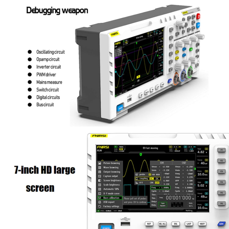 FNIRSI 2 In 1 Dual-Channel 100M Bandwidth Digital Oscilloscope 1GS Sampling Signal Generator, EU Plug 1014D +P4100 Probe - Digital Multimeter by FNIRSI | Online Shopping South Africa | PMC Jewellery | Buy Now Pay Later Mobicred