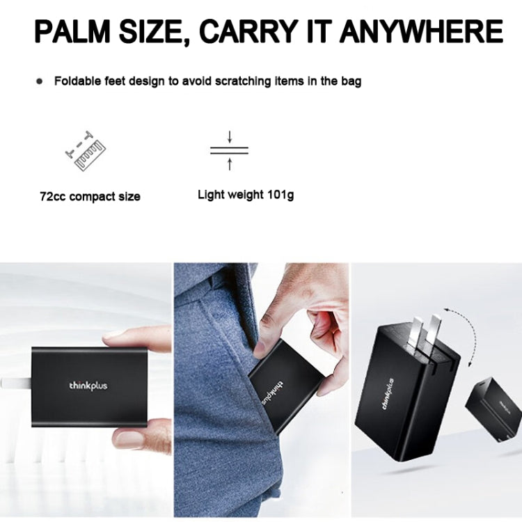 Lenovo Thinkplus 65W Foldable Power Adapter + USB-C/Type-C Cable Set For Mobile Phone Tablet,CN Plug - free shipping - PMC TechLife - Order now!