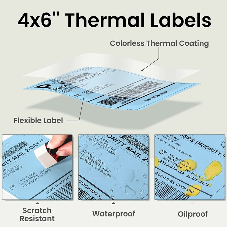 500sheets 4��6 Inch Stickers Thermal Label Paper For Phomemo PM-246S / PM-241BT / D520BT, Style: Folding Pink - Printer Accessories by PMC TechLife | Online Shopping South Africa | PMC TechLife | Buy Now Pay Later Mobicred